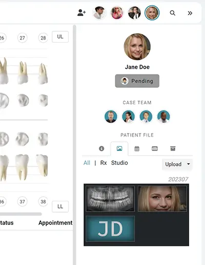 SmileSIM dental app quick access to patient files feature